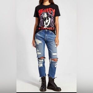 Ripple Junction Buffy Graphic Tee - Black and Red